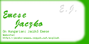 emese jaczko business card